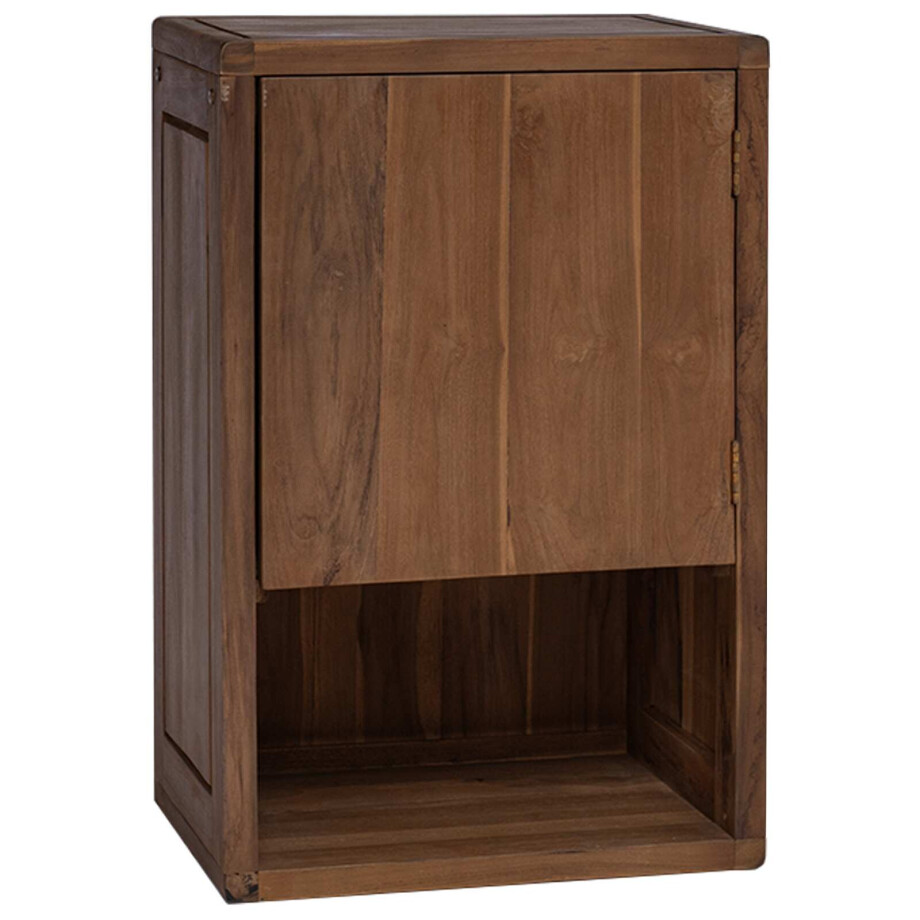 vidaXL Badkamer Zijkast Naturel 45 x 30 x 70 cm Massief Teakhout afbeelding 1