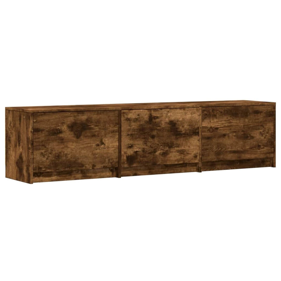 vidaXL TV-kast met LED Gerookt eiken 165 x 34 x 40 cm Bewerkt hout afbeelding 1