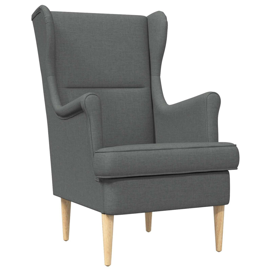 vidaXL Fauteuil Donkergrijs Stof afbeelding 1