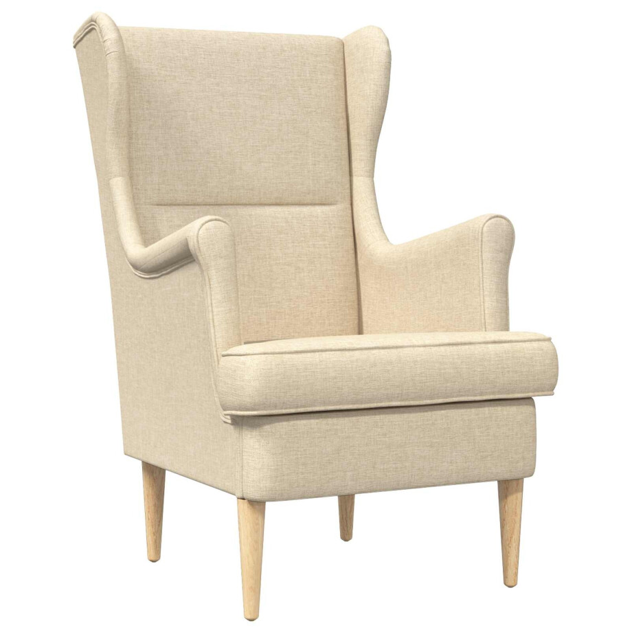 vidaXL Fauteuil Crème Stof afbeelding 1