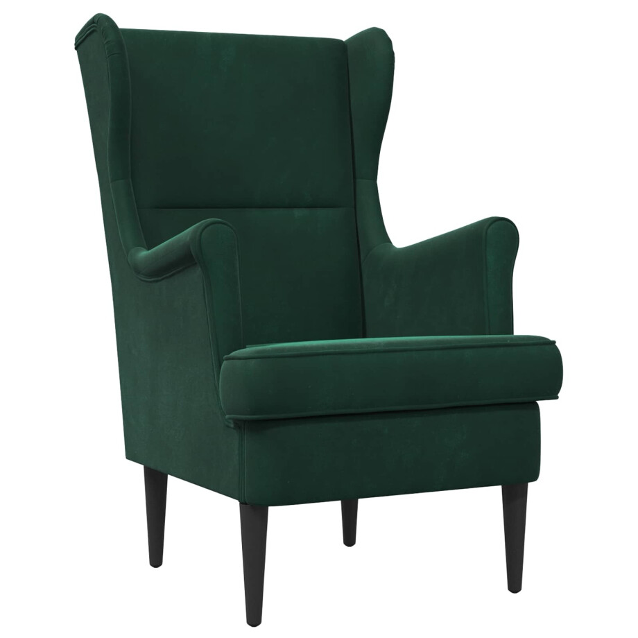 vidaXL Fauteuil Donkergroen Fluweel vidaXL Fauteuil Donkergroen Fluweel afbeelding 1