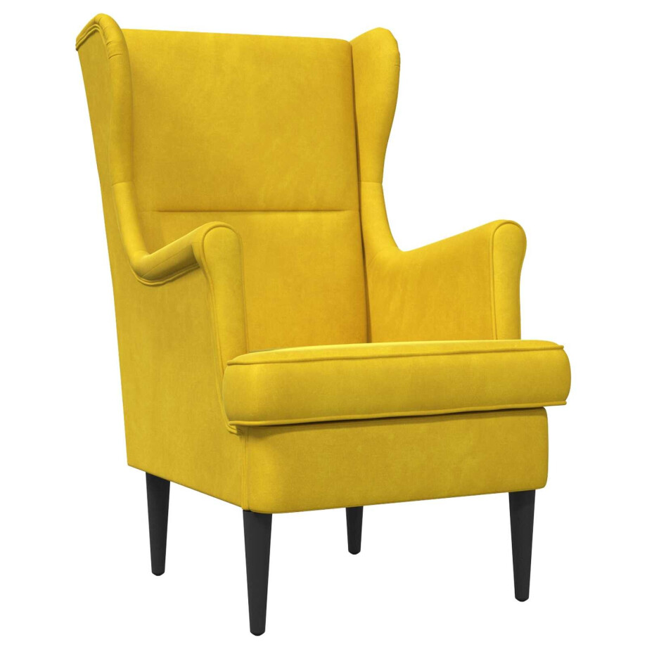 vidaXL Fauteuil Geel Fluweel vidaXL Fauteuil Geel Fluweel afbeelding 1