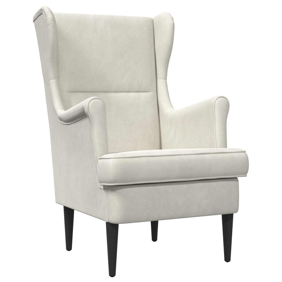 vidaXL Fauteuil Crèmekleurig Fluweel vidaXL Fauteuil Crèmekleurig Fluweel afbeelding 1