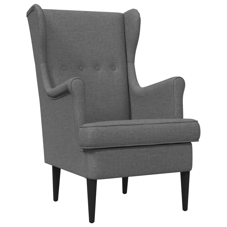 vidaXL Fauteuil Donkergrijs Stof afbeelding 1