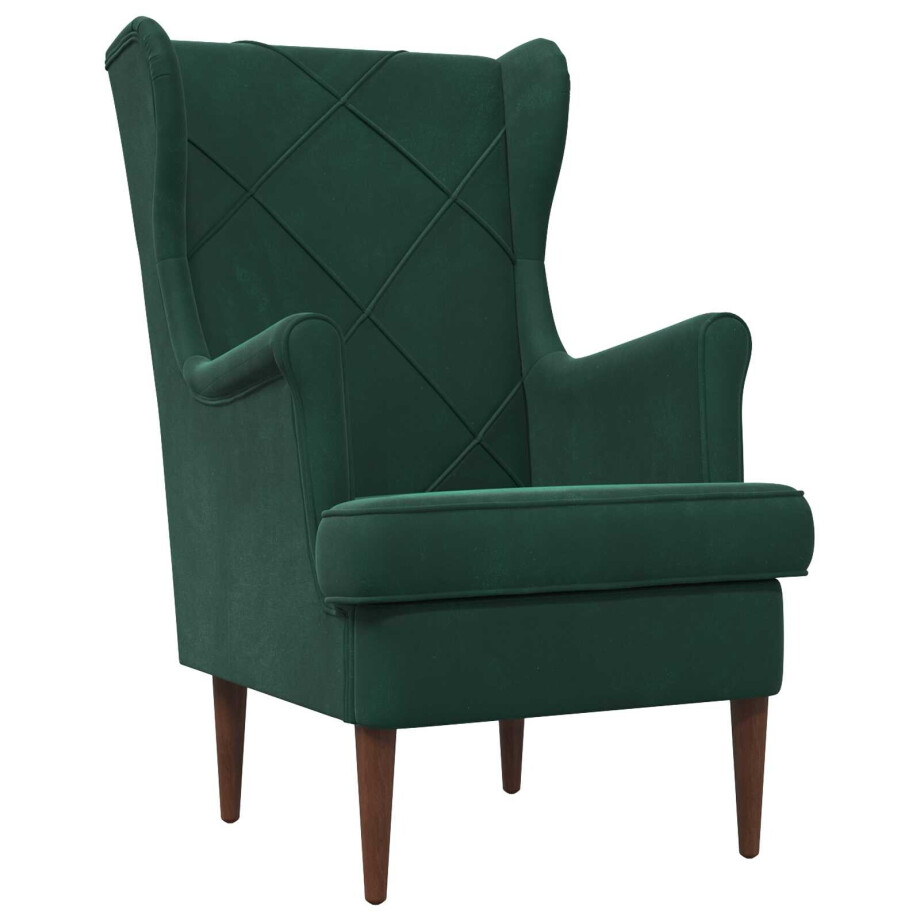 vidaXL Fauteuil Donkergroen Fluweel vidaXL Fauteuil Donkergroen Fluweel afbeelding 1