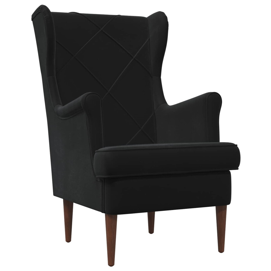 vidaXL Fauteuil Zwart Fluweel afbeelding 1