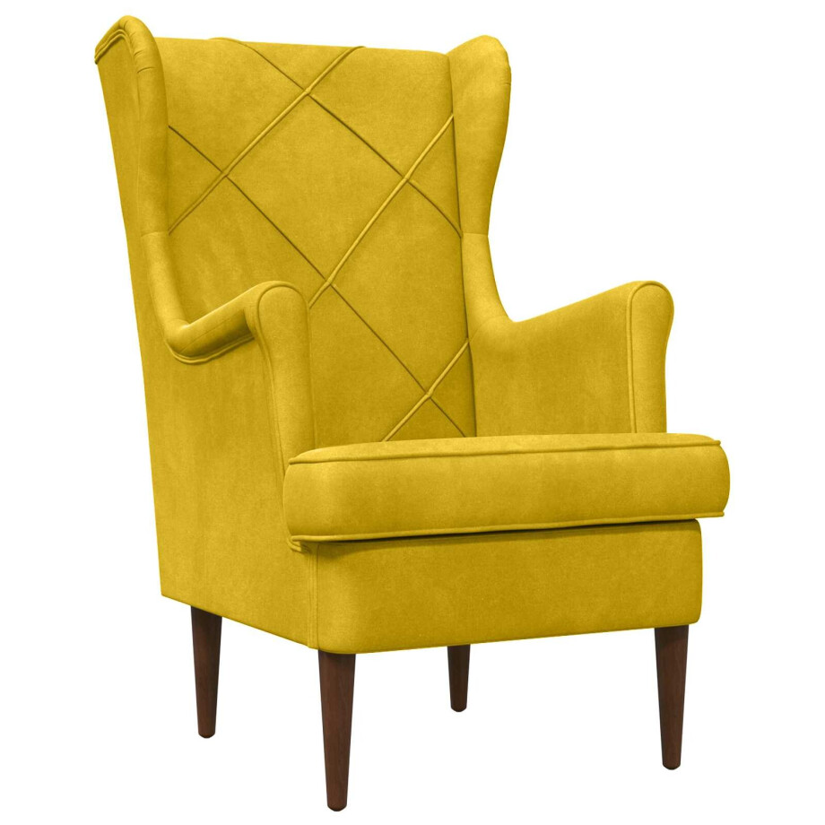vidaXL Fauteuil Geel Fluweel vidaXL Fauteuil Geel Fluweel afbeelding 1