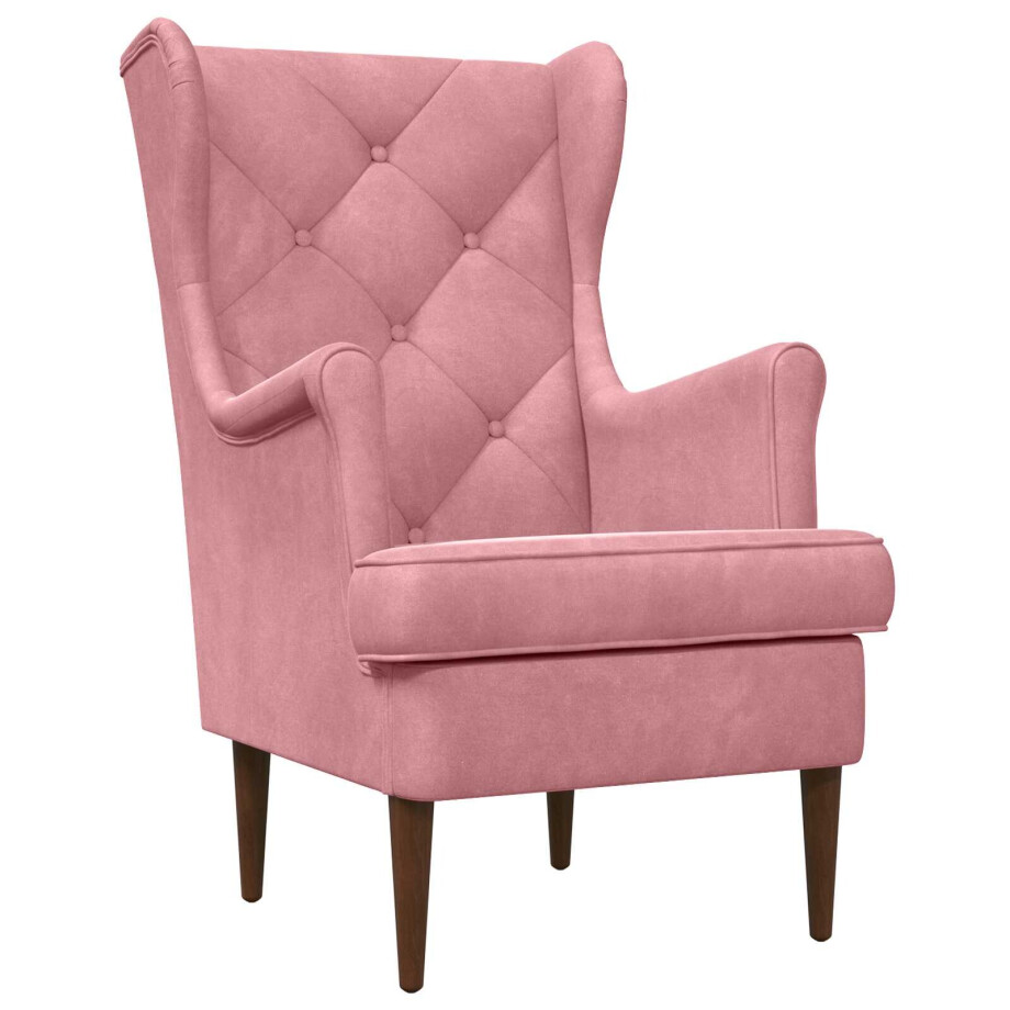 vidaXL Fauteuil Roze Fluweel afbeelding 1