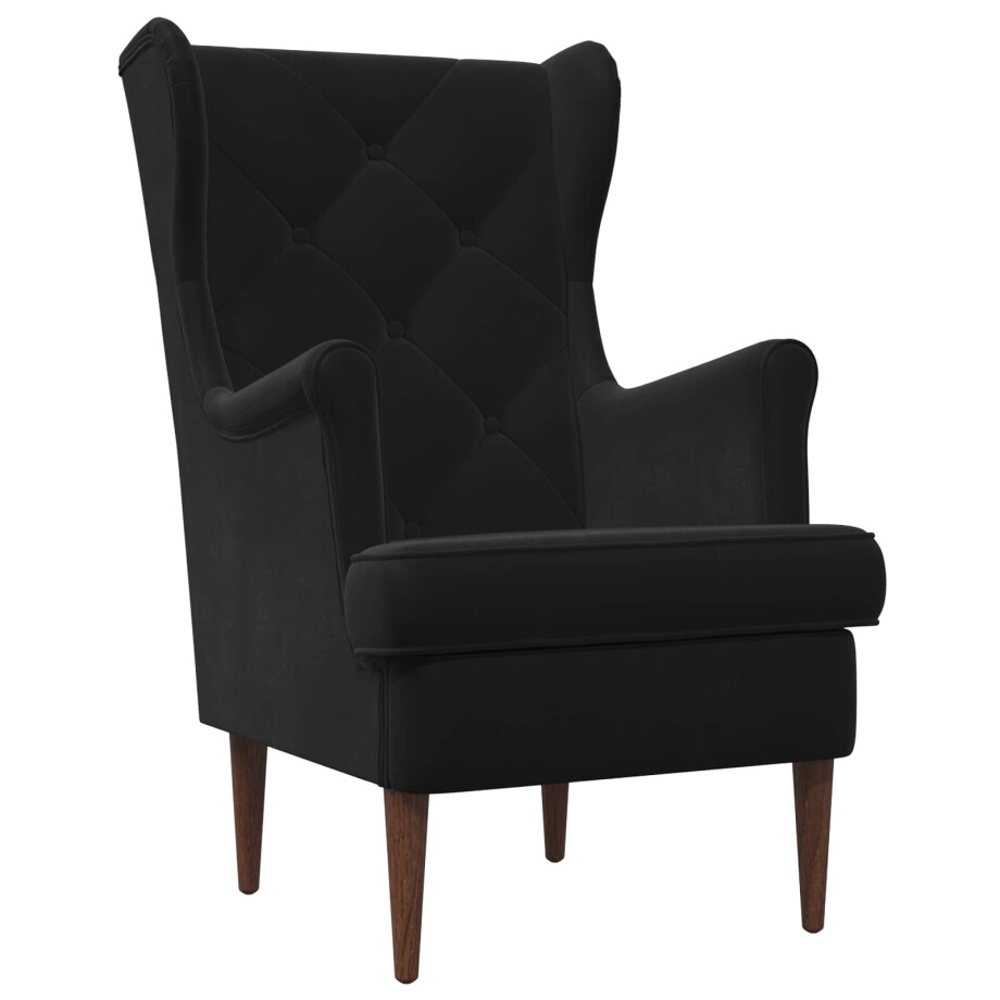 vidaXL Fauteuil Zwart Fluweel afbeelding 1
