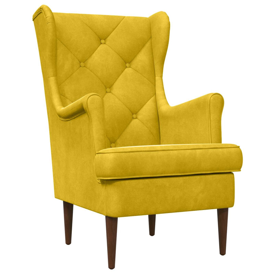 vidaXL Fauteuil Geel Fluweel vidaXL Fauteuil Geel Fluweel afbeelding 1