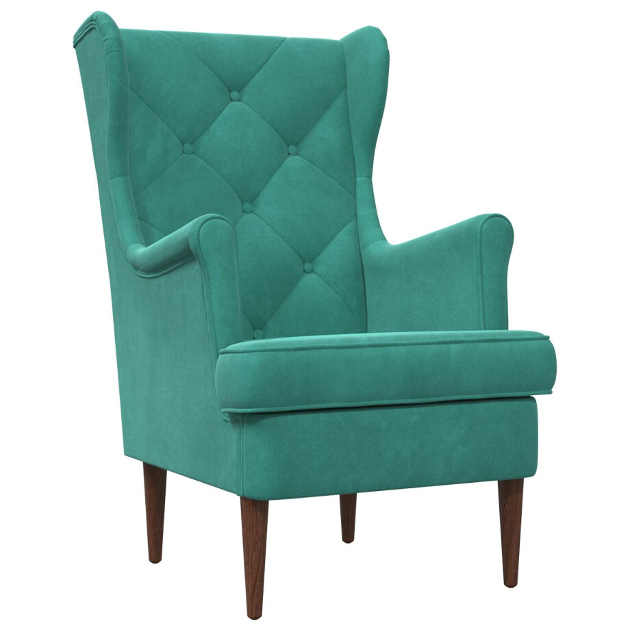 vidaXL Fauteuil Turquoise Fluweel afbeelding 1