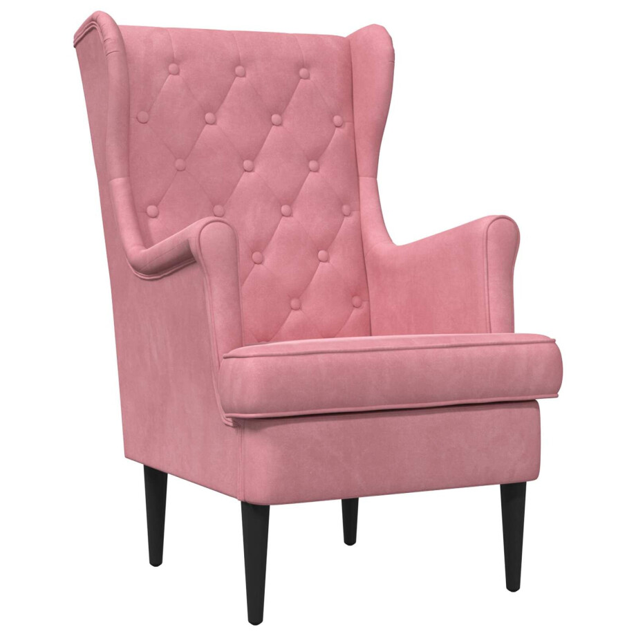 vidaXL Fauteuil Roze Fluweel vidaXL Fauteuil Roze Fluweel afbeelding 1
