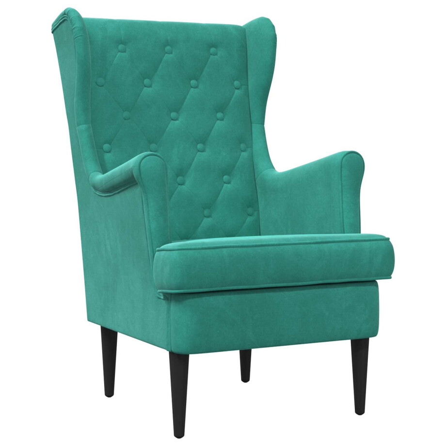 vidaXL Fauteuil Turquoise Fluweel afbeelding 1