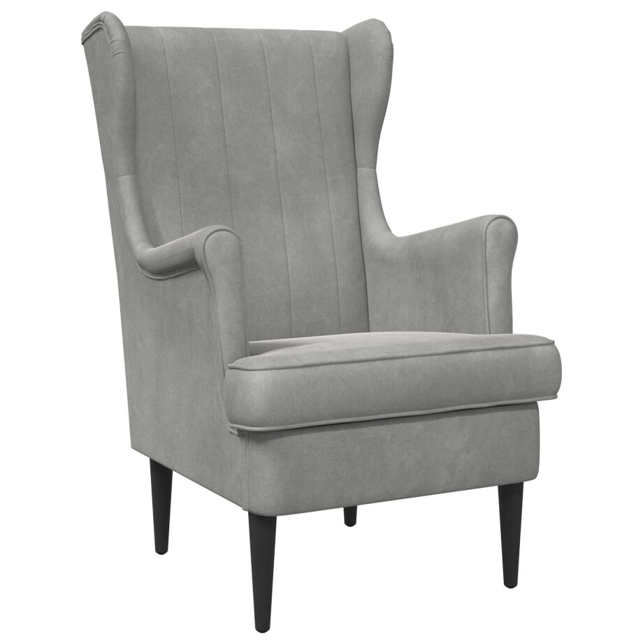 vidaXL Fauteuil Lichtgrijs Fluweel afbeelding 1