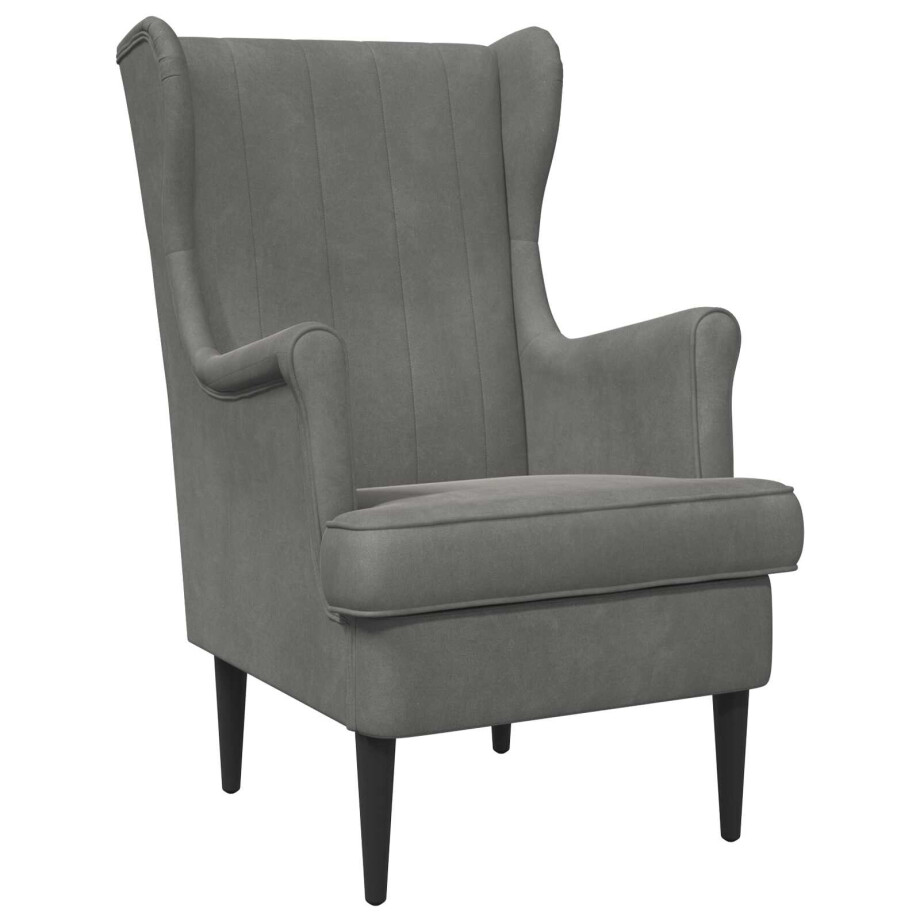 vidaXL Fauteuil Donkergrijs Fluweel afbeelding 1
