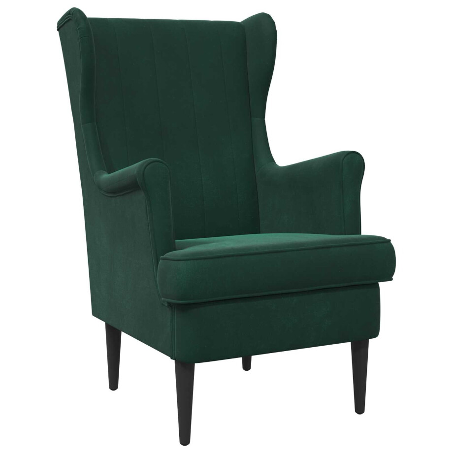 vidaXL Fauteuil Donkergroen Fluweel vidaXL Fauteuil Donkergroen Fluweel afbeelding 1