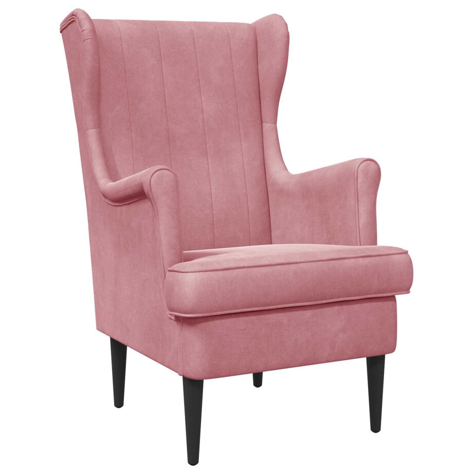 vidaXL Fauteuil Roze Fluweel afbeelding 1