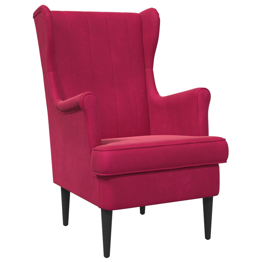 vidaXL Fauteuil Wijnrood Fluweel afbeelding 1