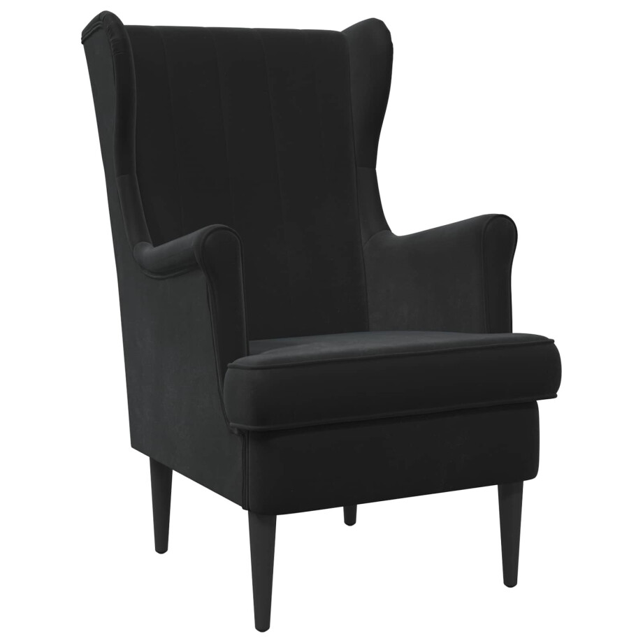 vidaXL Fauteuil Zwart Fluweel afbeelding 1
