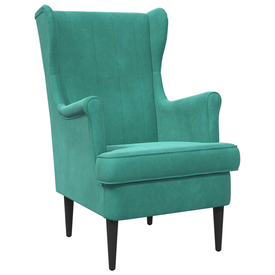 vidaXL Fauteuil Turquoise Fluweel afbeelding 1