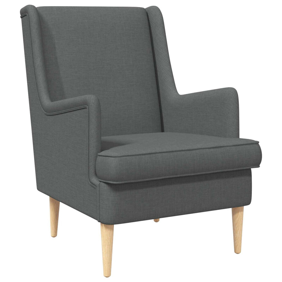vidaXL Fauteuil Donkergrijs Stof afbeelding 1