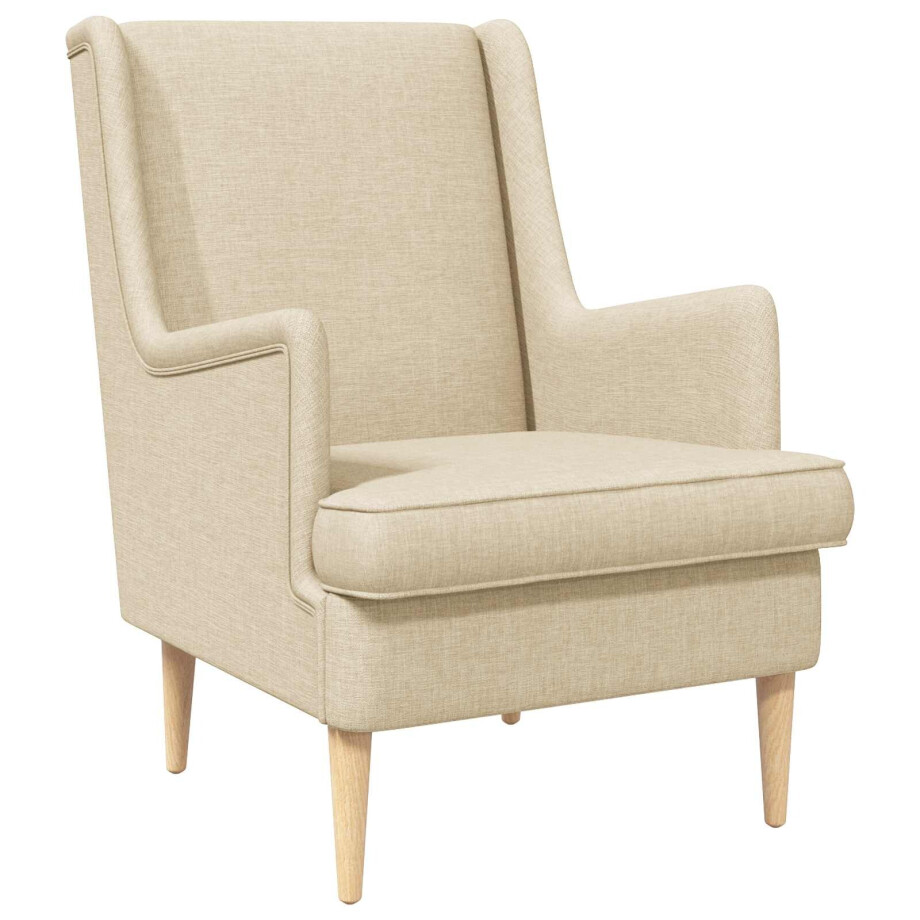 vidaXL Fauteuil Crèmekleurig Stof afbeelding 1