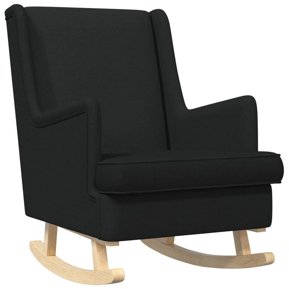 vidaXL Schommelstoel Zwart 62 x 80 x 85 cm Stof afbeelding 1