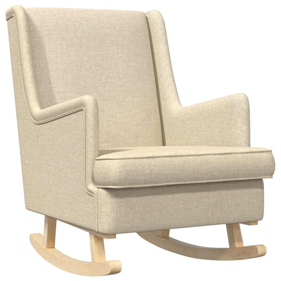 vidaXL Schommelstoel Crème 62 x 80 x 85 cm Stof vidaXL Schommelstoel Crème 62 x 80 x 85 cm Stof afbeelding 1