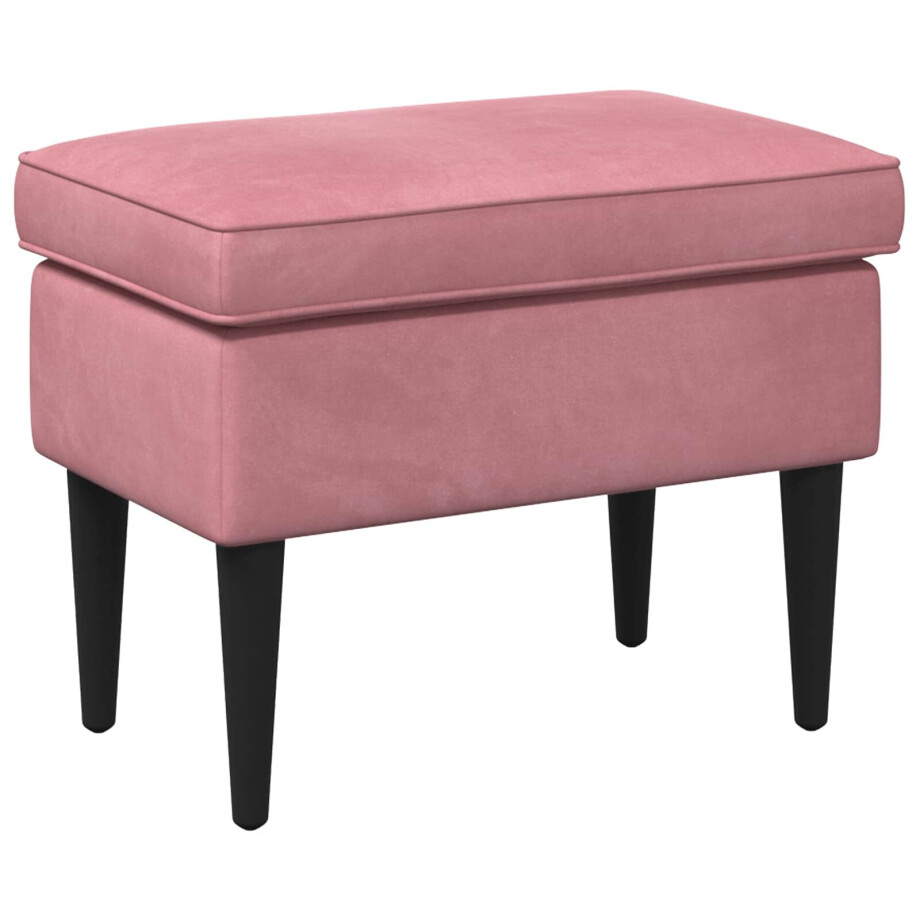 vidaXL Voetenbank Roze 55 x 35 x 41 cm Fluweel afbeelding 1