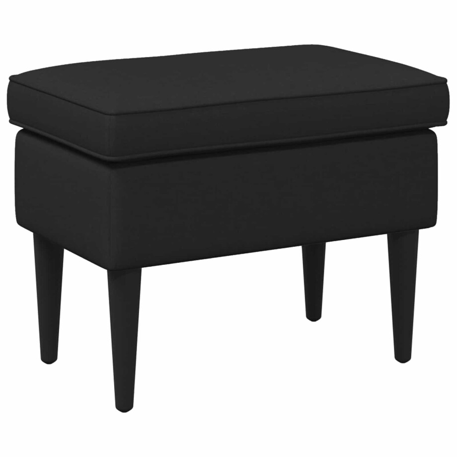 vidaXL Voetenbank Zwart 55 x 35 x 41 cm Stof vidaXL Voetenbank Zwart 55 x 35 x 41 cm Stof afbeelding 1