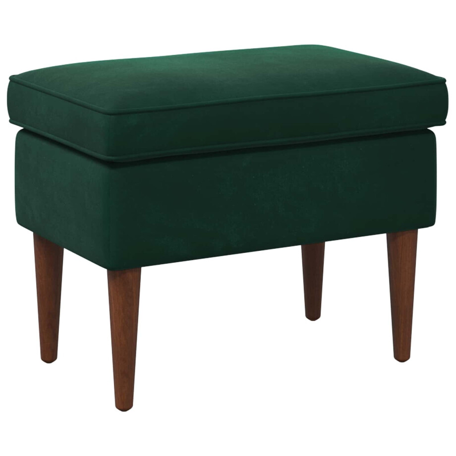 vidaXL Voetenbank Donkergroen 55 x 35 x 41 cm Fluweel afbeelding 1