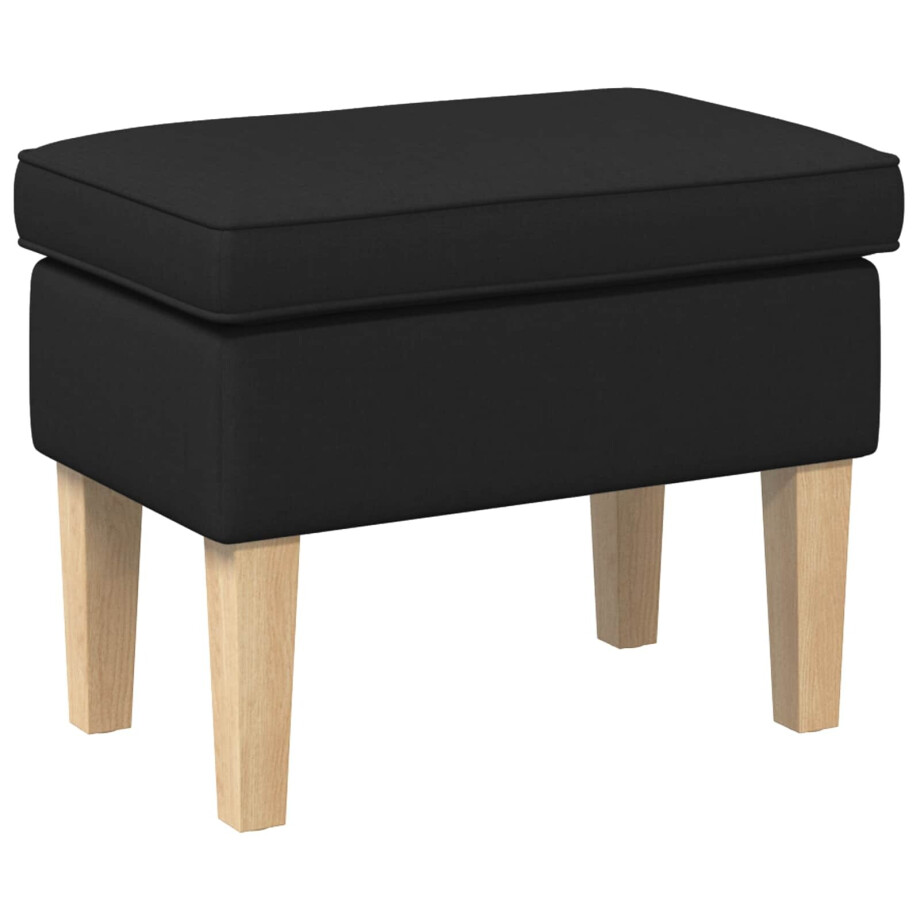 vidaXL Voetenbank Zwart 55 x 35 x 41 cm Stof vidaXL Voetenbank Zwart 55 x 35 x 41 cm Stof afbeelding 1