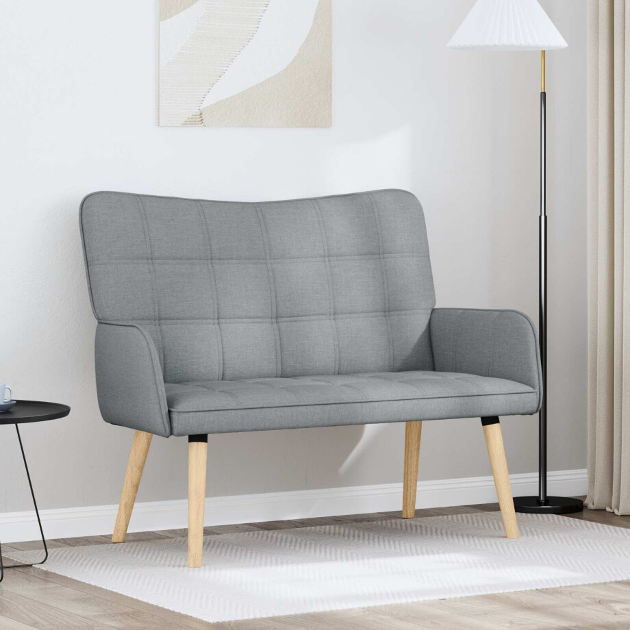 vidaXL 2-Zits Sofa Lichtgrijs 115 x 61 x 87 cm Stof vidaXL 2-Zits Sofa Lichtgrijs 115 x 61 x 87 cm Stof afbeelding 1