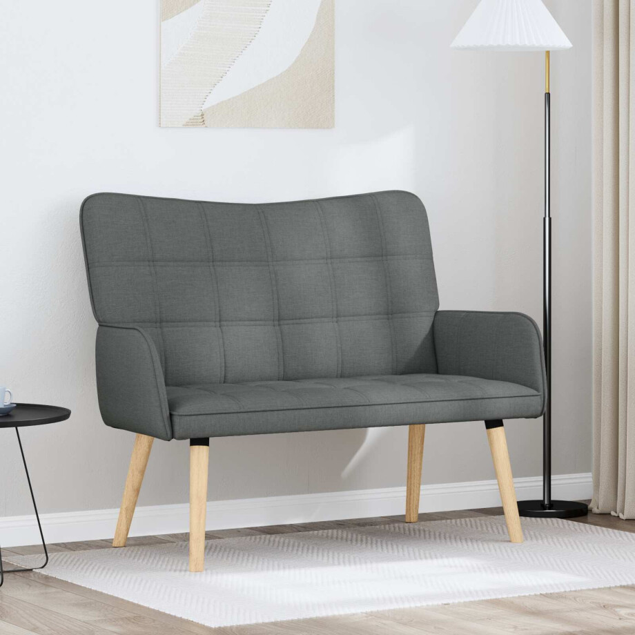 vidaXL 2-Zits Sofa Donkergrijs 115 x 61 x 87 cm Stof afbeelding 1