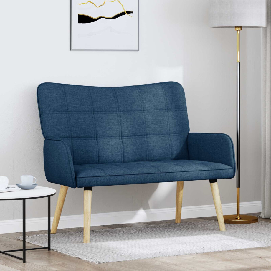 vidaXL 2-Zits Sofa Blauw 115 x 61 x 87 cm Stof vidaXL 2-Zits Sofa Blauw 115 x 61 x 87 cm Stof afbeelding 1