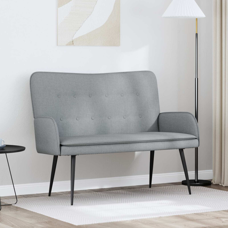vidaXL 2-Zits Sofa Lichtgrijs 115 x 61 x 87 cm Stof vidaXL 2-Zits Sofa Lichtgrijs 115 x 61 x 87 cm Stof afbeelding 1