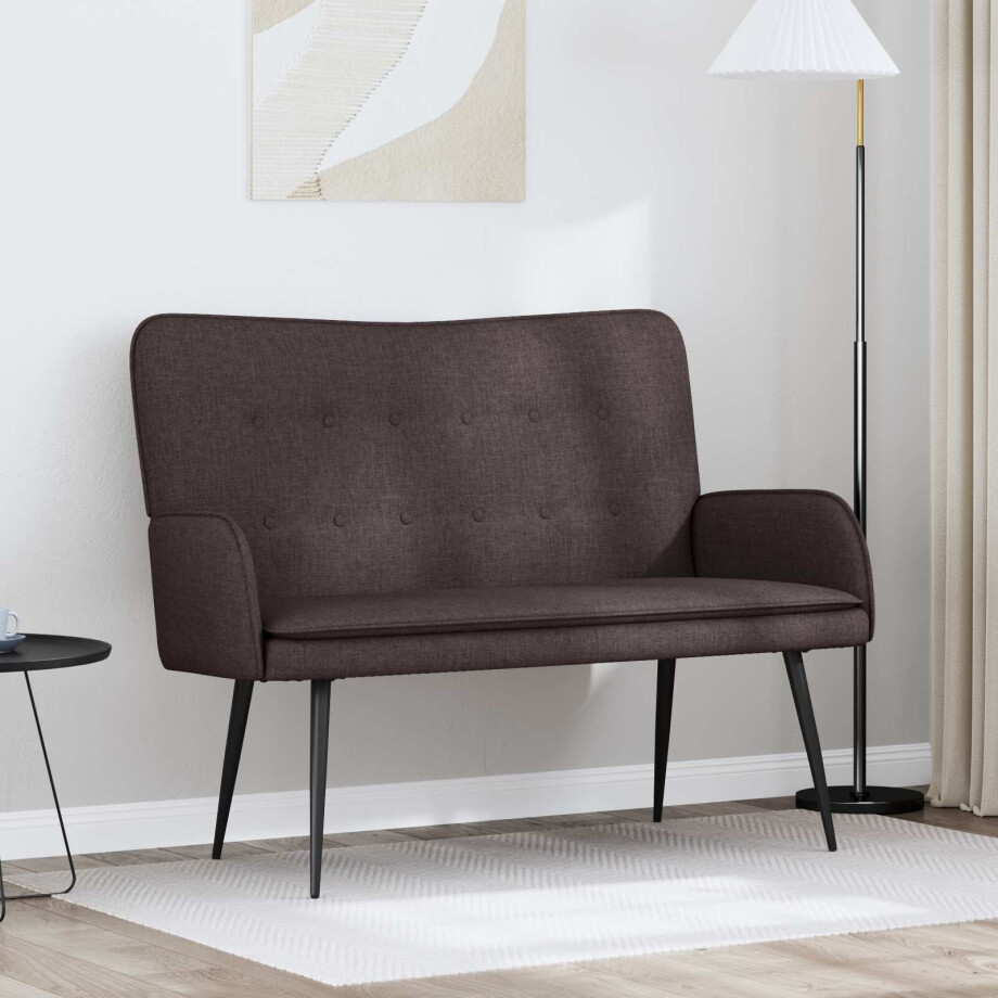 vidaXL 2-Zits Sofa Donkerbruin 115 x 61 x 87 cm Stof afbeelding 1