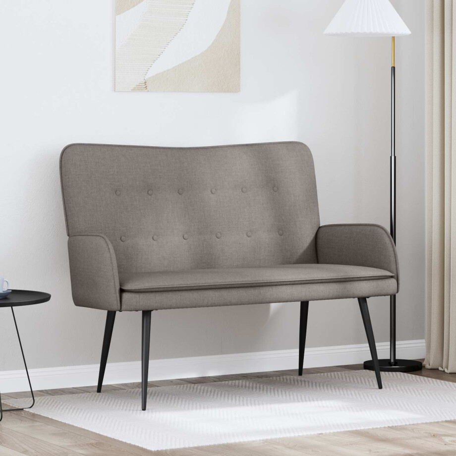 vidaXL 2-Zits Sofa Taupe 115 x 61 x 87 cm Stof afbeelding 1