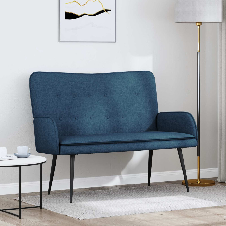 vidaXL 2-Zits Sofa Blauw 115 x 61 x 87 cm Stof afbeelding 1