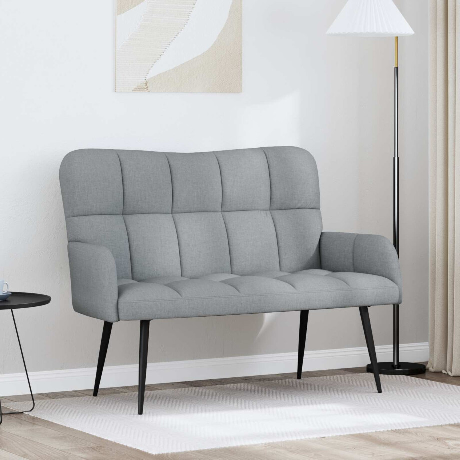 vidaXL 2-Zits Sofa Lichtgrijs 115 x 61 x 87 cm Stof vidaXL 2-Zits Sofa Lichtgrijs 115 x 61 x 87 cm Stof afbeelding 1