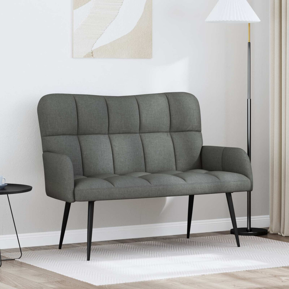 vidaXL 2-Zits Sofa Donkergrijs 115 x 61 x 87 cm Stof afbeelding 1