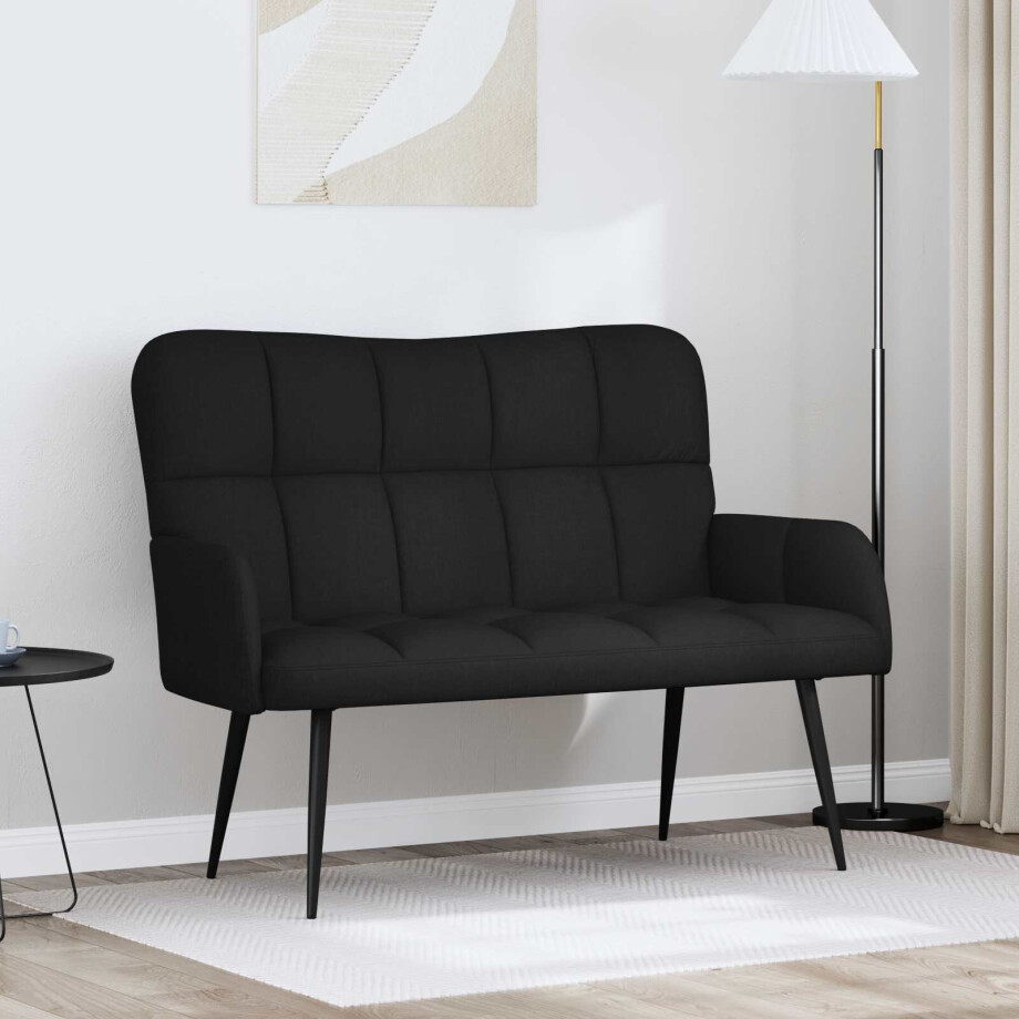 vidaXL 2-Zits Sofa Zwart 115 x 61 x 87 cm Stof afbeelding 1