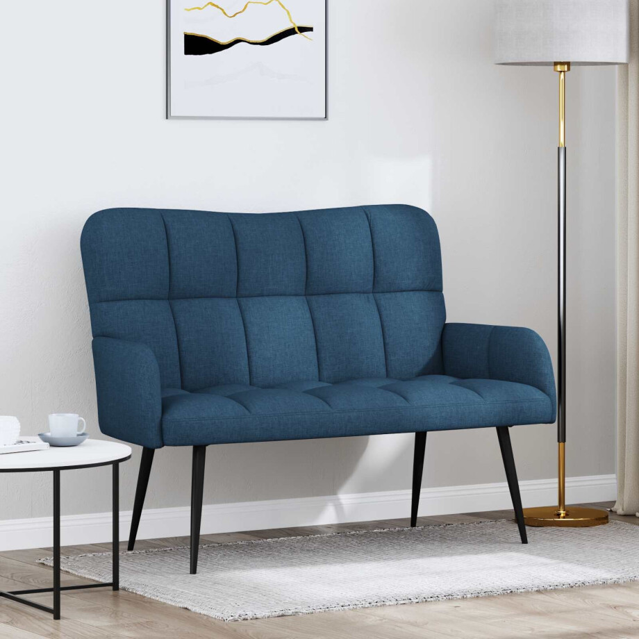 vidaXL 2-Zits Sofa Blauw 115 x 61 x 87 cm Stof vidaXL 2-Zits Sofa Blauw 115 x 61 x 87 cm Stof afbeelding 1