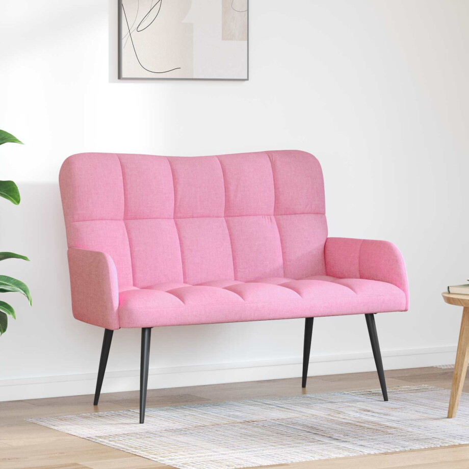 vidaXL 2-Zits Sofa Roze 115 x 61 x 87 cm Stof vidaXL 2-Zits Sofa Roze 115 x 61 x 87 cm Stof afbeelding 1