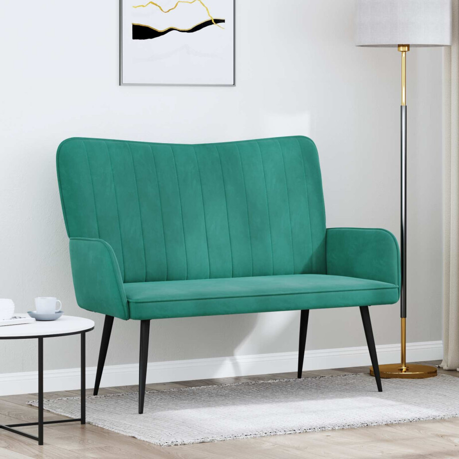 vidaXL 2-Zits Sofa Turquoise 115 x 61 x 87 cm Fluweel (V) afbeelding 1