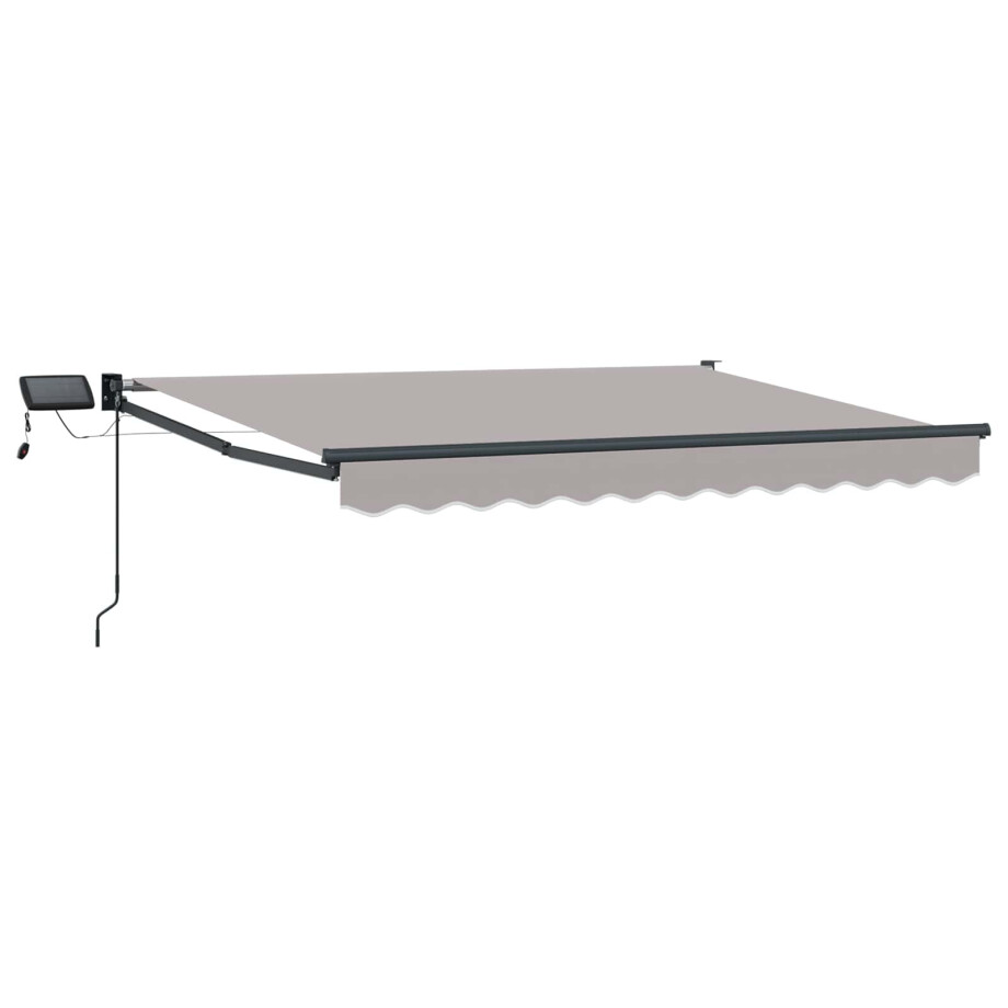 vidaXL Handbediende luifel met LED's 3 x 2 m Polyester met PU-coating afbeelding 1