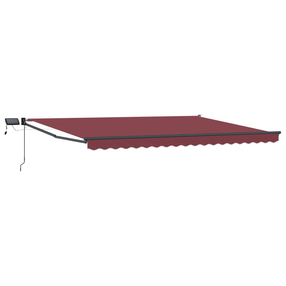 vidaXL Handbediende luifel met LED's 4 x 2 m Polyester met PU-coating afbeelding 1