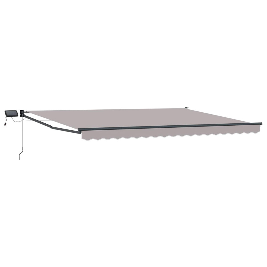 vidaXL Handbediende luifel met LED's 4 x 2 m Polyester met PU-coating afbeelding 1