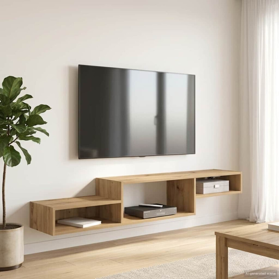 vidaXL Wandgemonteerd tv-meubel Muurmontage Artisanaal eiken afbeelding 1