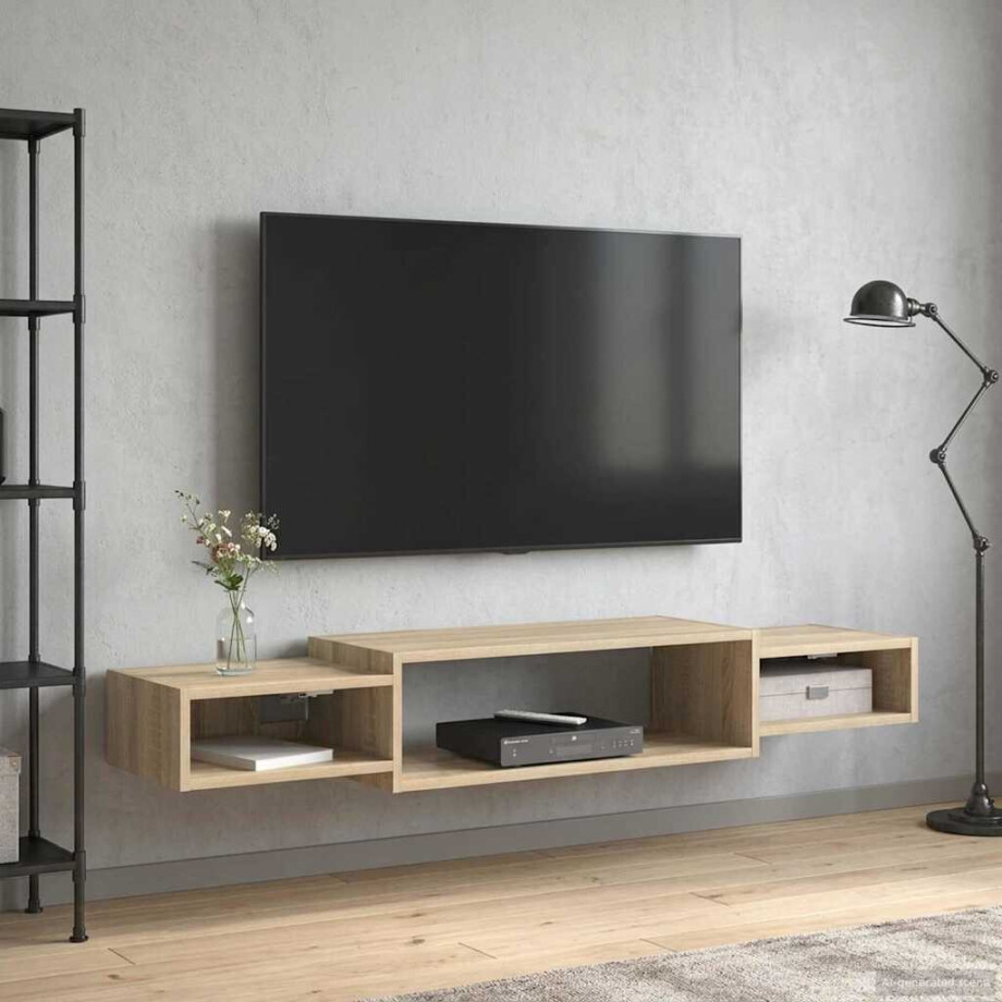 vidaXL Wandgemonteerd tv-meubel Muurmontage Sonoma Eiken afbeelding 1